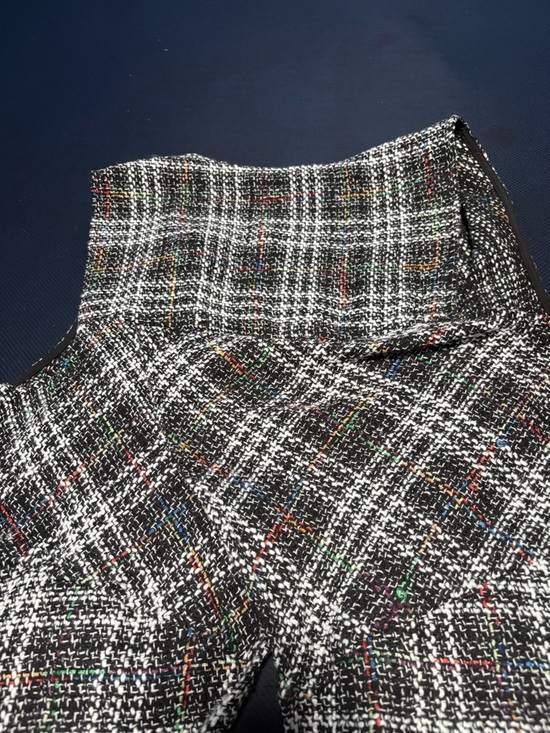 BCBGeneration Black Plaid Tweed Sleeveless Jumpsuit with Multicolor Flecks - Picture 10 of 13